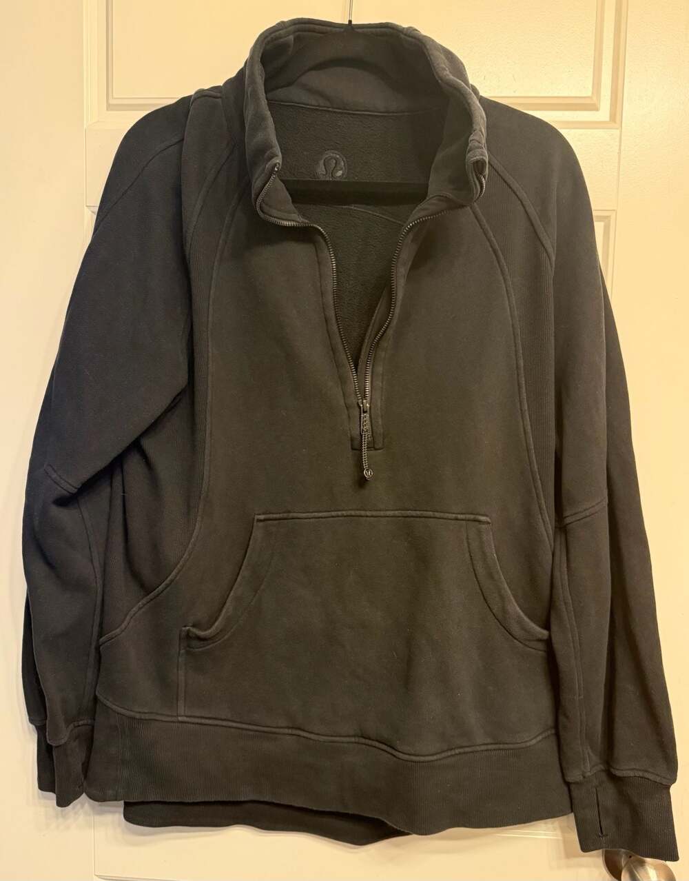 Lululemon Scuba Oversized Half-Zip Funnel Neck Pullover in Black